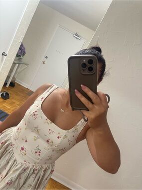 Primark Cream and Pink Floral Dress